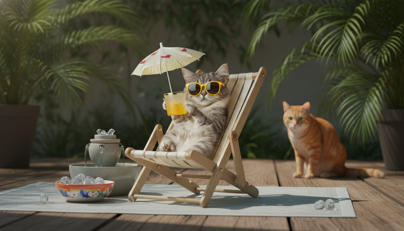 Keep Cats Cool in Hot Weather: Hydration & Heat Signs