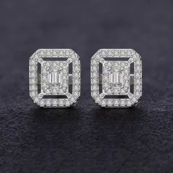Square Moissanite Stud Earrings: Modern Diamond-Like Sparkle
